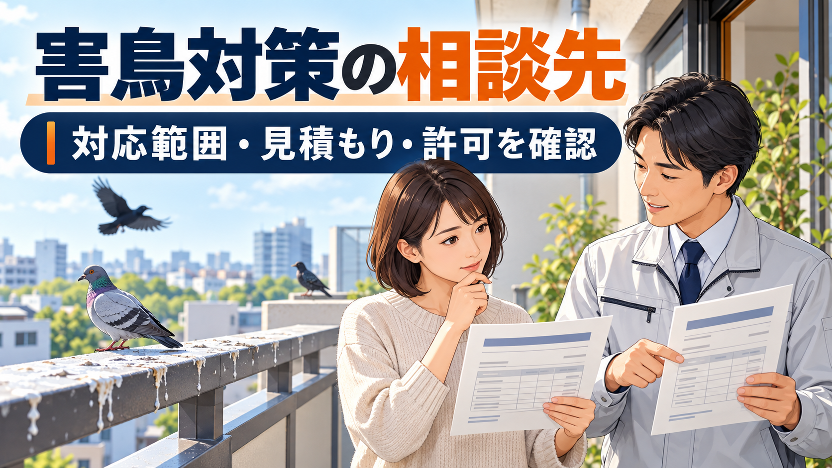 害鳥対策の相談先・業者の選び方｜鳥の種類・巣・見積もりを確認