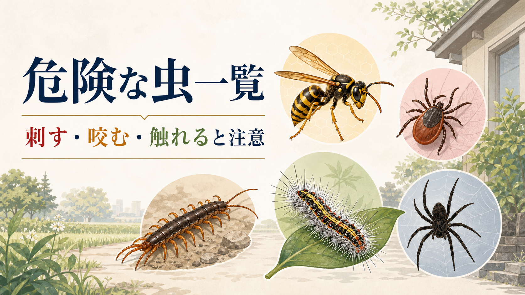 危険な虫一覧｜刺す・咬む・触れると注意が必要な種類