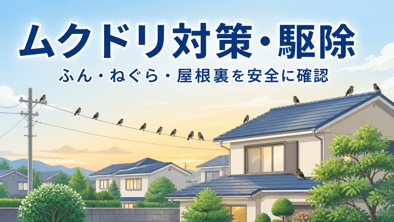 ムクドリ対策・駆除はどうする？ふん・ねぐら・屋根裏を確認する方法
